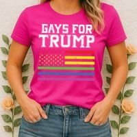 Gays For Trump Usa Flag Pro Reelect Donald 2020 Lgpt Gift Women's T-Shirt thumb 2