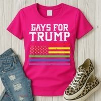 Gays For Trump Usa Flag Pro Reelect Donald 2020 Lgpt Gift Women's T-Shirt thumb 3