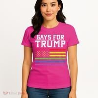 Gays For Trump Usa Flag Pro Reelect Donald 2020 Lgpt Gift Women's T-Shirt thumb 4