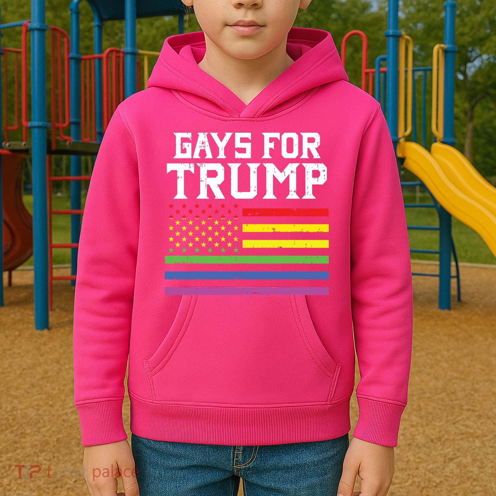 Gays For Trump Usa Flag Pro Reelect Donald 2020 Lgpt Gift Kids Hoodie