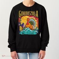Gobblezila Funny Thanksgiving Monster Movie Spoof Women's Sweatshirt thumb 0