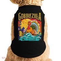 Gobblezila Funny Thanksgiving Monster Movie Spoof Doggie Tank thumb 0