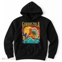 Gobblezila Funny Thanksgiving Monster Movie Spoof Hoodie thumb 0