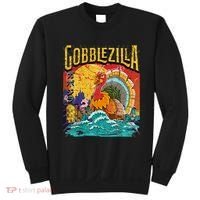Gobblezila Funny Thanksgiving Monster Movie Spoof Sweatshirt thumb 0
