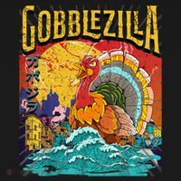 Gobblezila Funny Thanksgiving Monster Movie Spoof Sweatshirt thumb 3