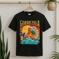 Gobblezila Funny Thanksgiving Monster Movie Spoof T-Shirt thumb 2