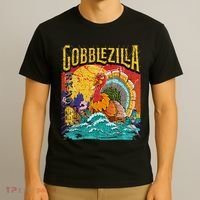 Gobblezila Funny Thanksgiving Monster Movie Spoof T-Shirt thumb 3