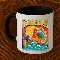 Gobblezila Funny Thanksgiving Monster Movie Spoof Coffee Mug thumb 2