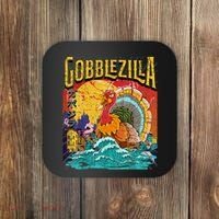 Gobblezila Funny Thanksgiving Monster Movie Spoof Coaster thumb 0