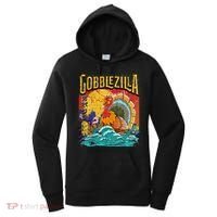 Gobblezila Funny Thanksgiving Monster Movie Spoof Women's Hoodie thumb 0