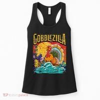 Gobblezila Funny Thanksgiving Monster Movie Spoof Women's Tank Top thumb 0