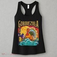 Gobblezila Funny Thanksgiving Monster Movie Spoof Women's Tank Top thumb 3