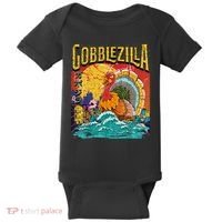 Gobblezila Funny Thanksgiving Monster Movie Spoof Baby Bodysuit thumb 0