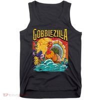 Gobblezila Funny Thanksgiving Monster Movie Spoof Tank Top thumb 0