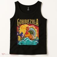 Gobblezila Funny Thanksgiving Monster Movie Spoof Tank Top thumb 2