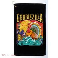 Gobblezila Funny Thanksgiving Monster Movie Spoof Golf Towel thumb 0