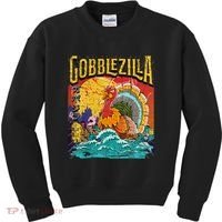 Gobblezila Funny Thanksgiving Monster Movie Spoof Kids Sweatshirt thumb 0
