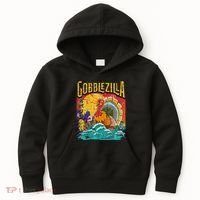 Gobblezila Funny Thanksgiving Monster Movie Spoof Kids Hoodie thumb 0