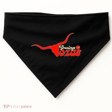 Greetings From Texas Longhorn Logo USA-Made Doggie Bandana