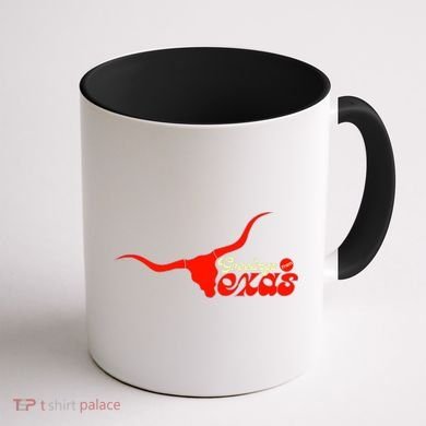 Greetings From Texas Longhorn Logo Coffee Mug back