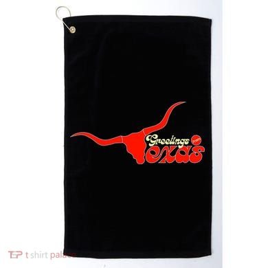 Greetings From Texas Longhorn Logo Golf Towel