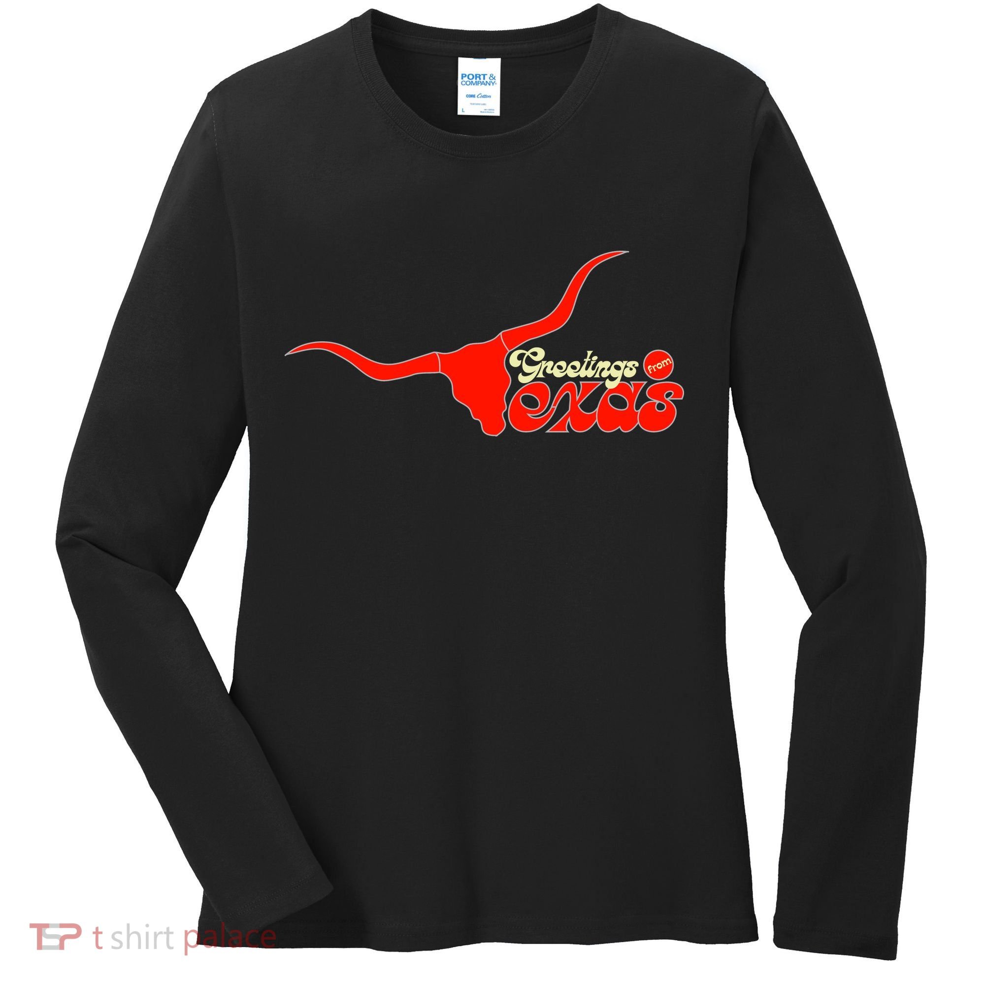 Greetings From Texas Longhorn Logo Women's Long Sleeve Shirt