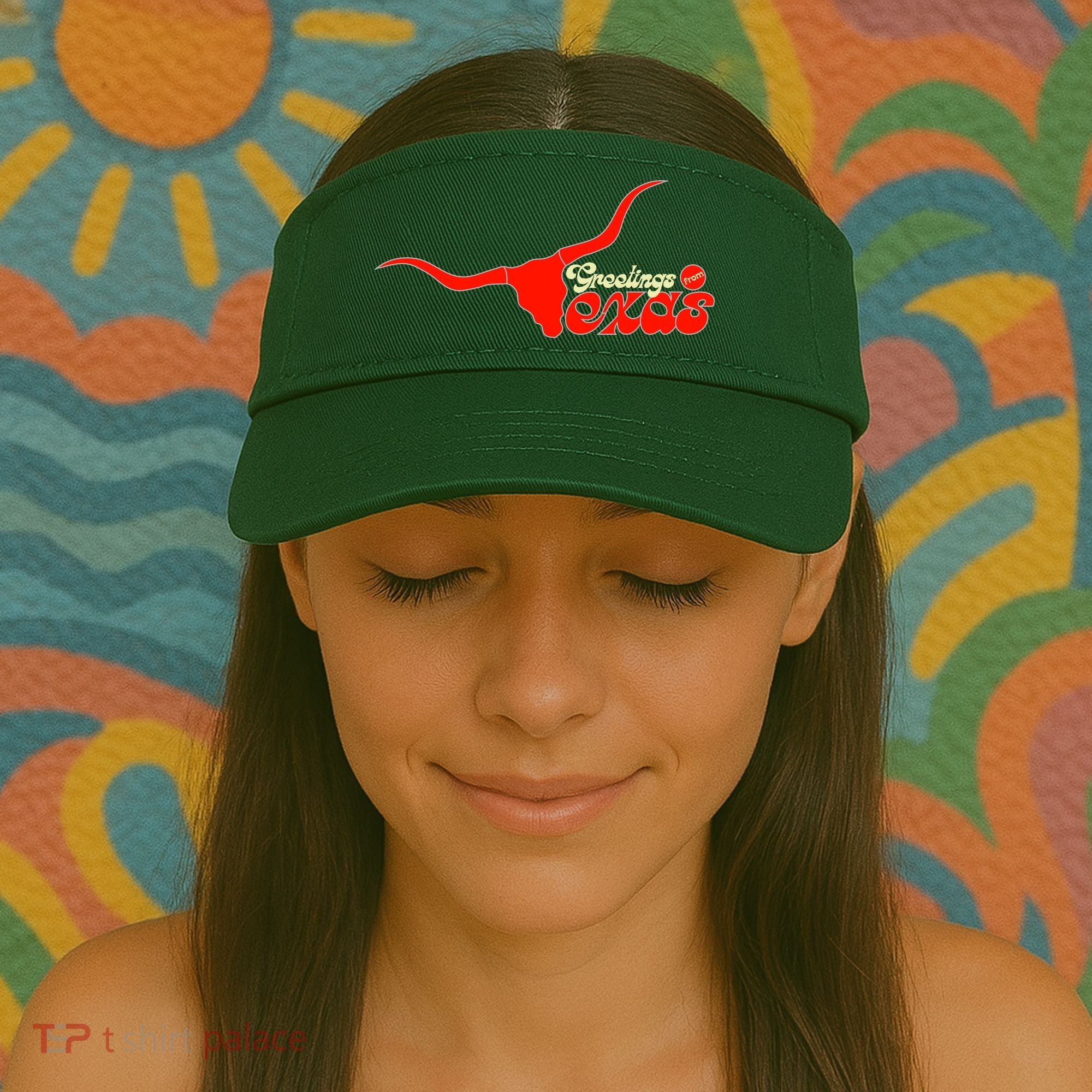 Greetings From Texas Longhorn Logo Visor