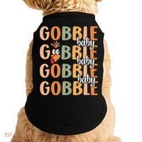 Gobble Funny Thanksgiving Turkey Gift Doggie Tank thumb 0