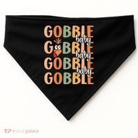 Gobble Funny Thanksgiving Turkey Gift USA-Made Doggie Bandana thumb 0