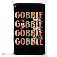 Gobble Funny Thanksgiving Turkey Gift Golf Towel thumb 0