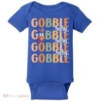 Gobble Funny Thanksgiving Turkey Gift Baby Bodysuit thumb 0