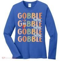 Gobble Funny Thanksgiving Turkey Gift Women's Long Sleeve Shirt thumb 0