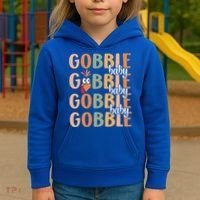 Gobble Funny Thanksgiving Turkey Gift Kids Hoodie thumb 3