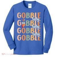 Gobble Funny Thanksgiving Turkey Gift Kids Long Sleeve Shirt thumb 0