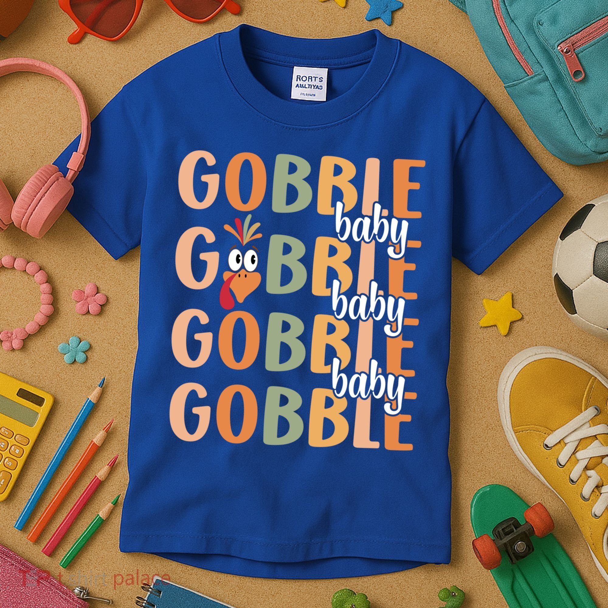 Gobble Funny Thanksgiving Turkey Gift Kids T-Shirt