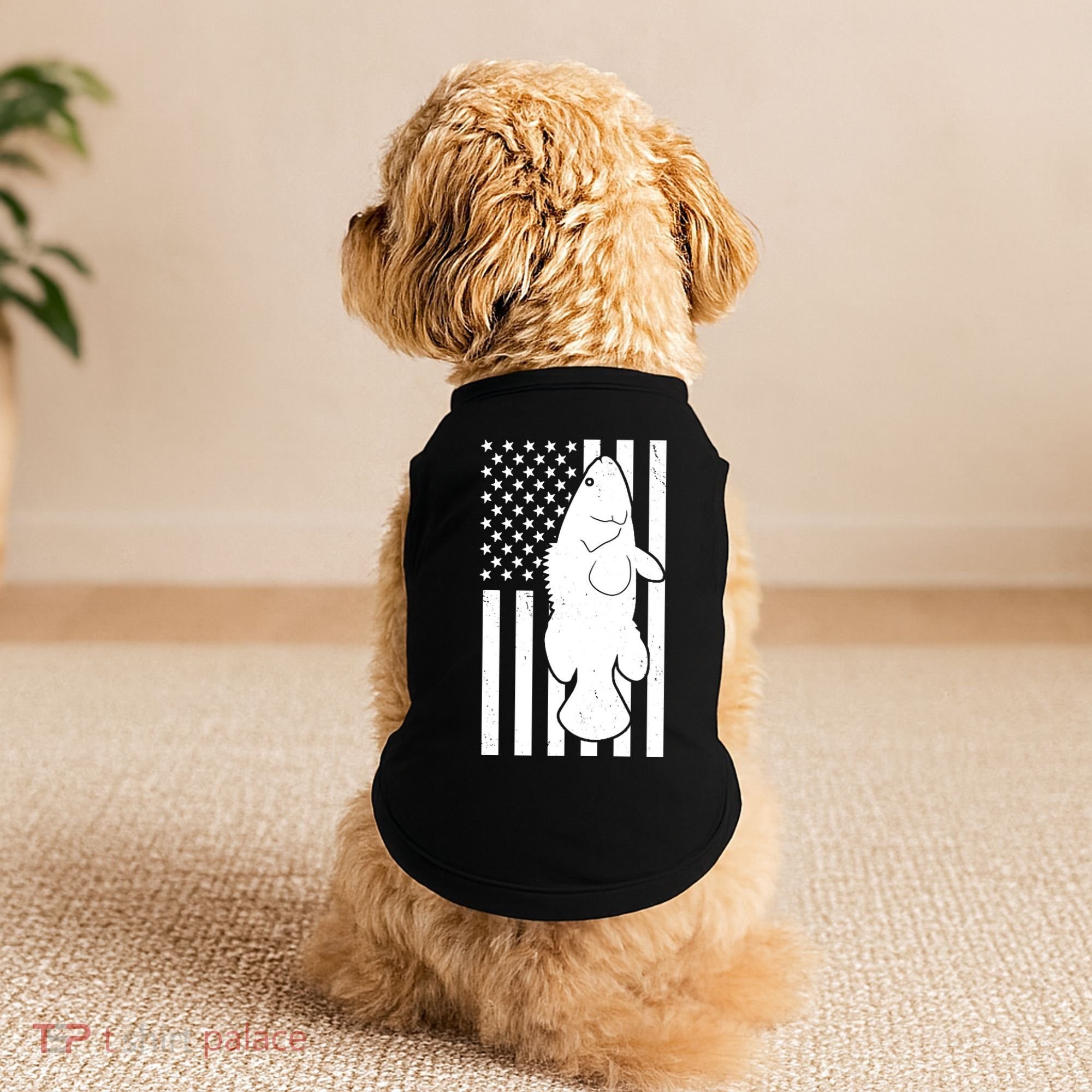Grouper Fishing USA Flag Doggie Tank