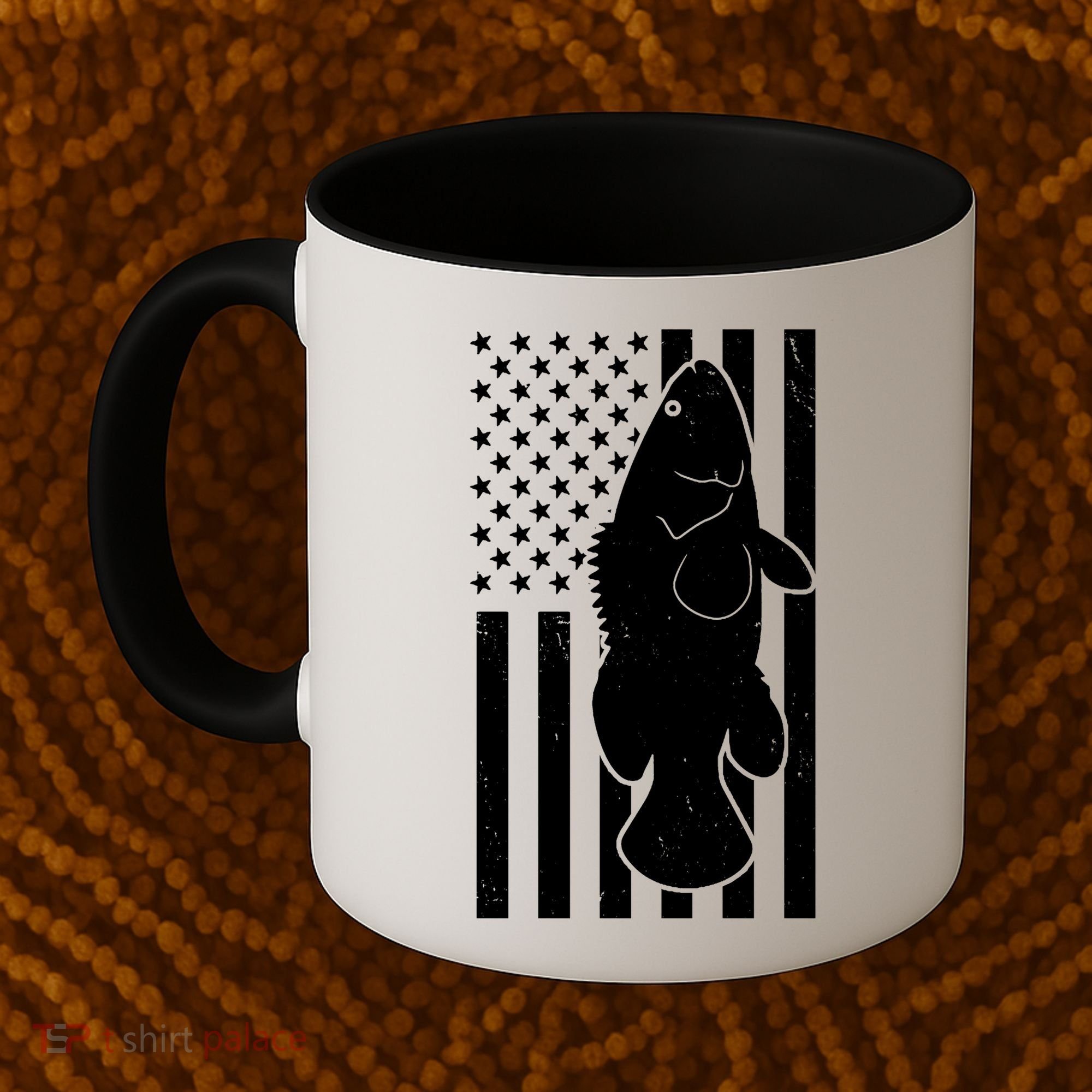 Grouper Fishing USA Flag Coffee Mug