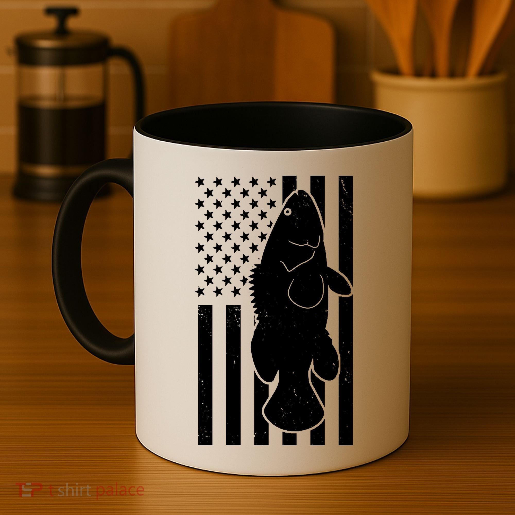 Grouper Fishing USA Flag Coffee Mug