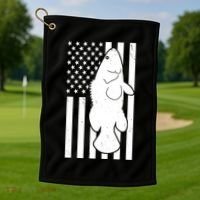 Grouper Fishing USA Flag Golf Towel thumb 1