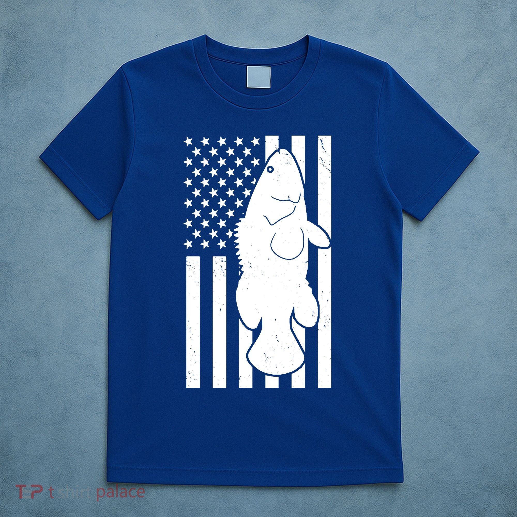 Grouper Fishing USA Flag T-Shirt