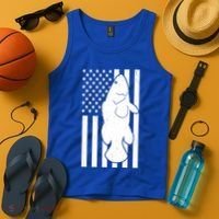 Grouper Fishing USA Flag Tank Top thumb 4