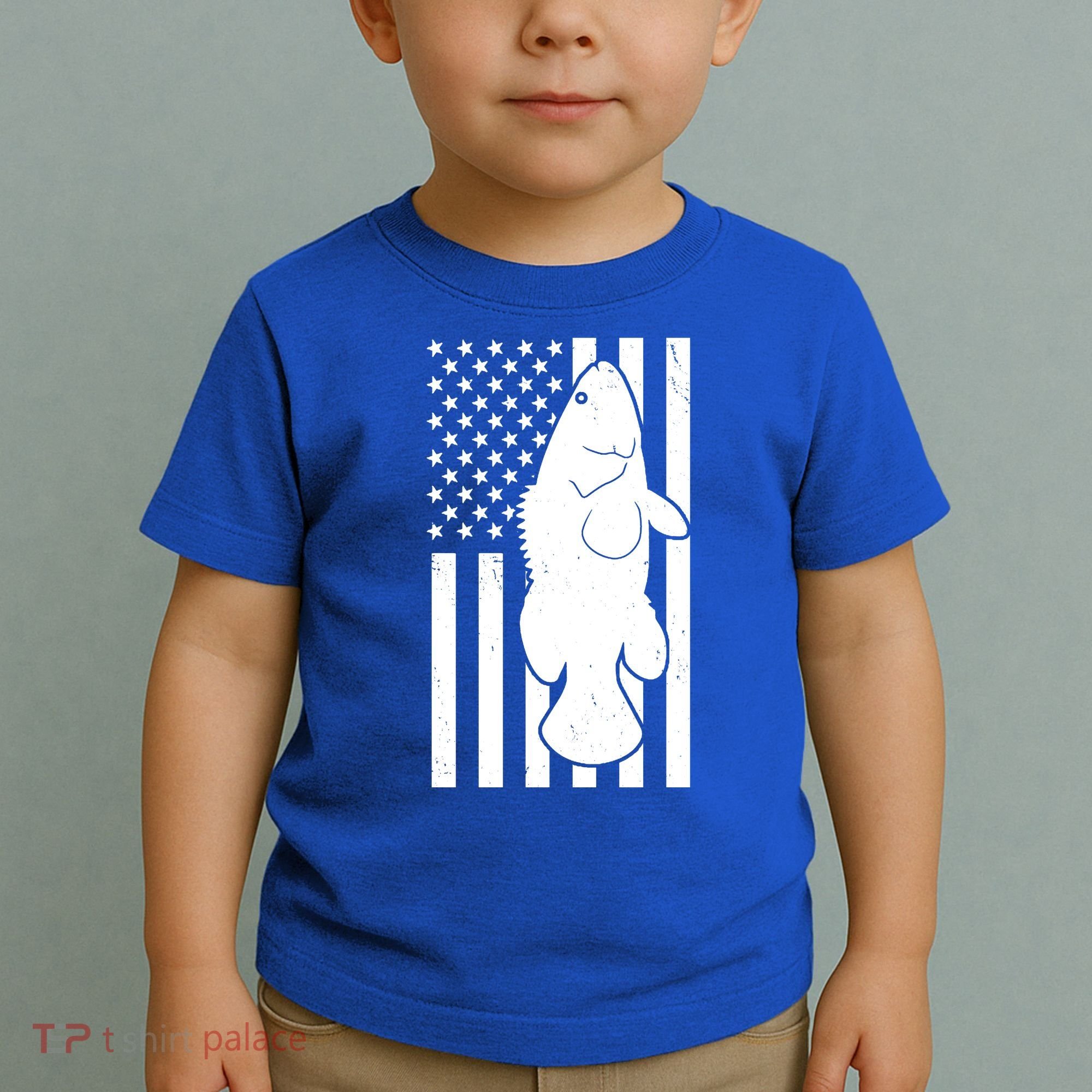 Grouper Fishing USA Flag Toddler T-Shirt