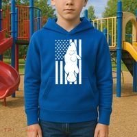 Grouper Fishing USA Flag Kids Hoodie thumb 2