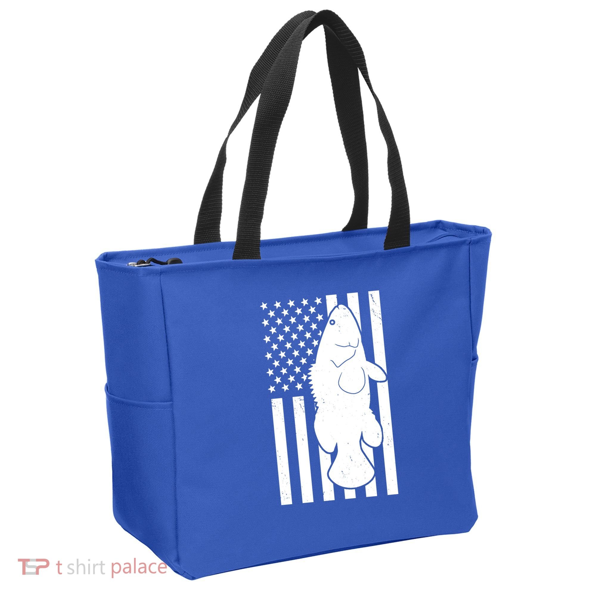 Grouper Fishing USA Flag Tote Bag