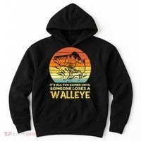 Games Funny Until Someone Loses Walleye Retro Ice Fishing Dad Hoodie thumb 0