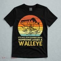 Games Funny Until Someone Loses Walleye Retro Ice Fishing Dad T-Shirt thumb 5