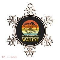 Games Funny Until Someone Loses Walleye Retro Ice Fishing Dad Ornament thumb 0