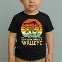 Games Funny Until Someone Loses Walleye Retro Ice Fishing Dad Toddler T-Shirt thumb 2