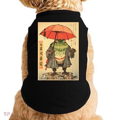 Grumpy Frog Unimpressed Toad Vintage Japanese Aesthetic Doggie Tank
