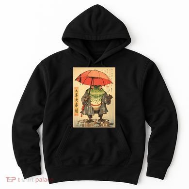 Grumpy Frog Unimpressed Toad Vintage Japanese Aesthetic Hoodie